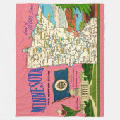 Minnesota State Map Wurf Fleecedecke (Vorderseite)