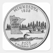 Minnesota State Quadratischer Aufkleber (Vorderseite)