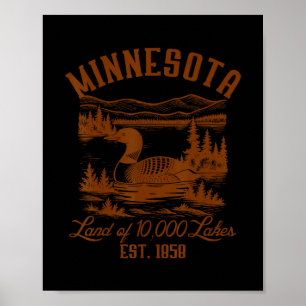 Minnesota State Reise Minnesota Common Loon Andenk Poster