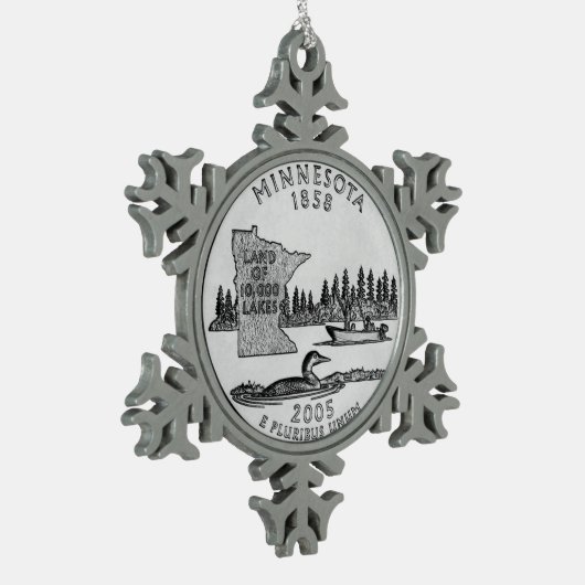 Minnesota State Schneeflocken Zinn-Ornament (Links)