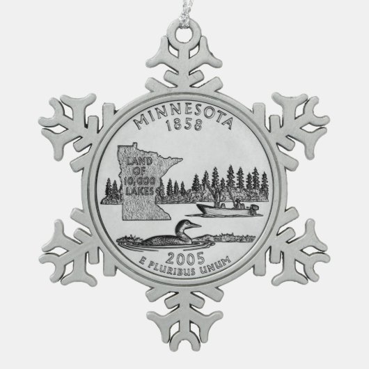 Minnesota State Schneeflocken Zinn-Ornament (Vorderseite)
