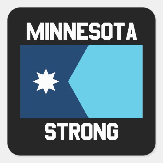 Minnesota Strong Quadratischer Aufkleber (Vorderseite)