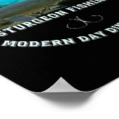 Minnesota Sturgeon Fischen Moderner Tag Dino Jagd Poster (Ecke)