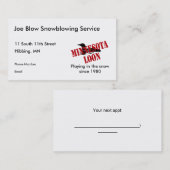 Minnesota Terminkarte (Vorne/Hinten)