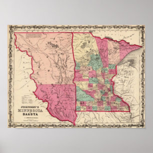 Minnesota und Dakota Poster