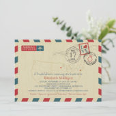 Minnesota und New York Airmail | Brautparty Einladung (Stehend Vorderseite)