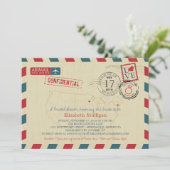 Minnesota und New York Airmail | Brautparty Einladung (Stehend Vorderseite)