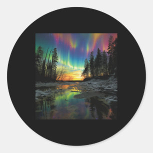 Minnesota Urlaub Nordlichter Camping Wandern Souve Runder Aufkleber