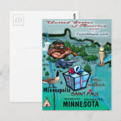 Minnesota USA Karte (Vorne/Hinten)