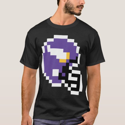 Minnesota Vikings 8-Bit-Helm nur T-Shirt (Vorderseite)