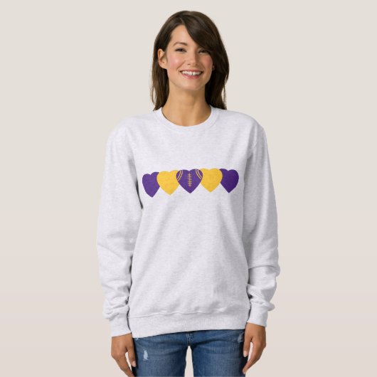 Minnesota Vikings Heart Football Dark Sweatshirt (Vorne ganz)