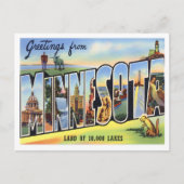 Minnesota Vintag Big Letters Postkarte (Vorderseite)
