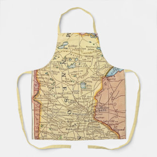  Minnesota Vintage Map Postcard  Schürze