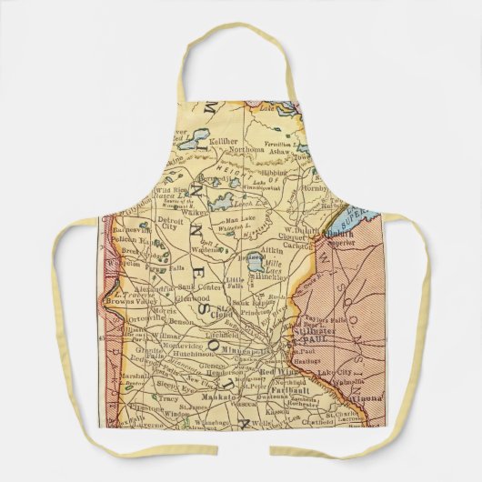  Minnesota Vintage Map Postcard  Schürze (Vorderseite)