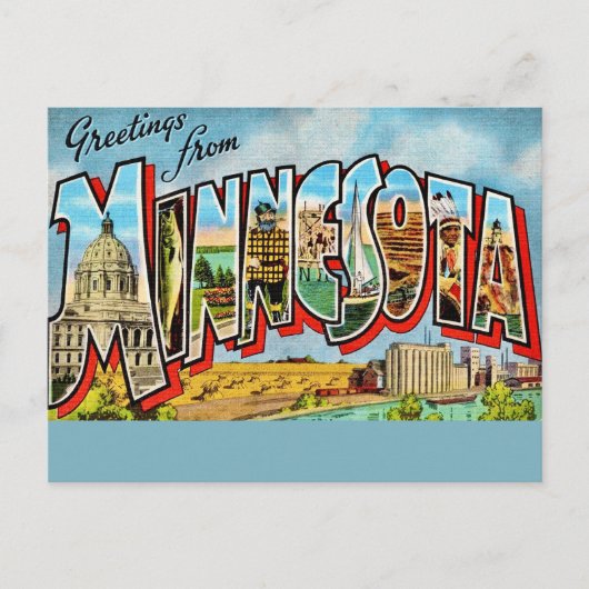 Minnesota Vintage Postkarte (Vorderseite)