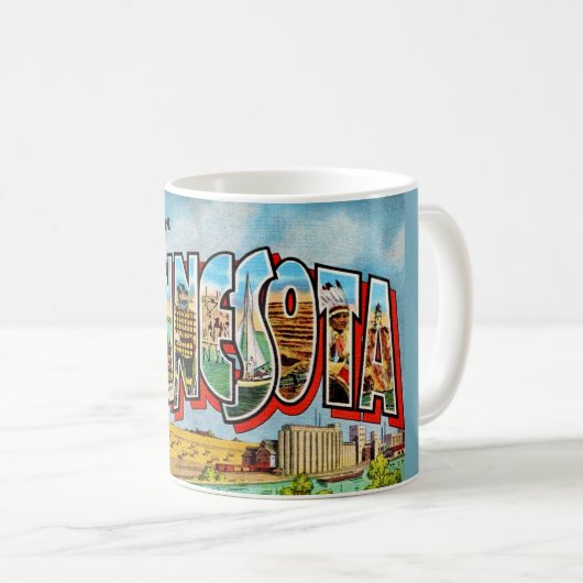 Minnesota Vintage Postkarte Tasse (VorderseiteRechts)
