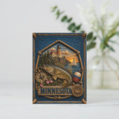 Minnesota Vintage Reise Postkarte (Stehend Vorderseite)