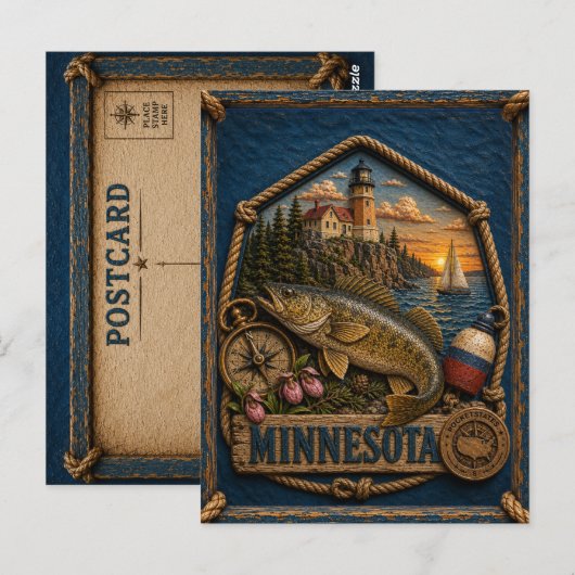 Minnesota Vintage Reise Postkarte (Vorne/Hinten)