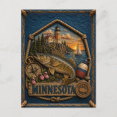Minnesota Vintage Reise Postkarte (Vorderseite)
