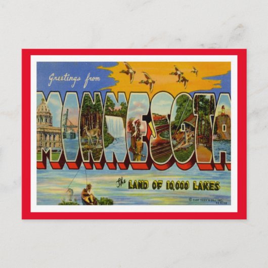 Minnesota Vintage Travel Postkarte (Vorderseite)
