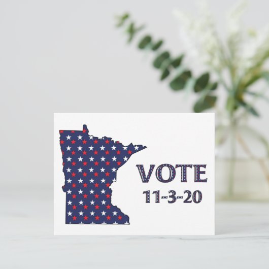 Minnesota Vote Postkarte (Stehend Vorderseite)