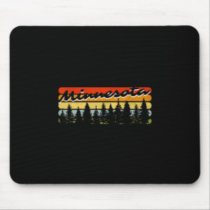 Minnesota-Wald-Sonnenuntergang-Bäume-Hütte-Themen- Mousepad