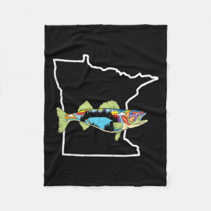 Minnesota Walleye Fischen Süßwasser Fischer Wal Fleecedecke