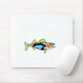 Minnesota Walleye Fischen Süßwasser Fischer Wal Mousepad (Mit Mouse)