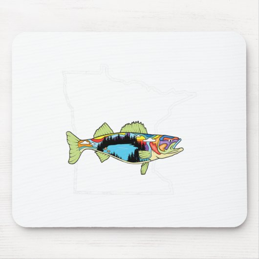 Minnesota Walleye Fischen Süßwasser Fischer Wal Mousepad (Vorne)