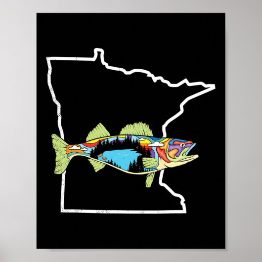 Minnesota Walleye Fischen Süßwasser Fischer Wal Poster (Vorne)