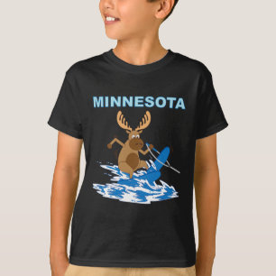 Minnesota Wasserskiing Elch Moose Lake Urlaub  T-Shirt
