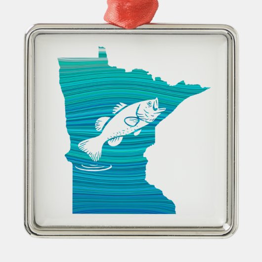 Minnesota Wave Fishing Ornament Aus Metall (Vorne)
