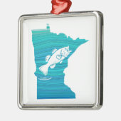 Minnesota Wave Fishing Ornament Aus Metall (Links)