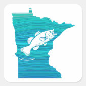 Minnesota Wave Fishing Quadratischer Aufkleber (Vorderseite)