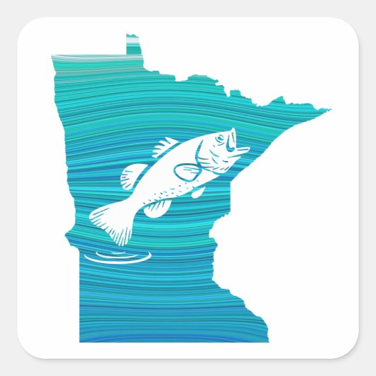 Minnesota Wave Fishing Quadratischer Aufkleber (Vorderseite)