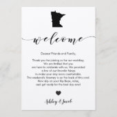 Minnesota Wedding Welcome Letter & Itinerary Card Programm (Vorderseite)