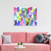 Minnesota Whimsical Cats Leinwanddruck (Insitu (Wohnzimmer))