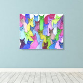 Minnesota Whimsical Cats Leinwanddruck (Insitu (Holzboden))