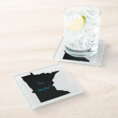 Minnesota You Betcha Glass Untersetzer (Schrägansicht)