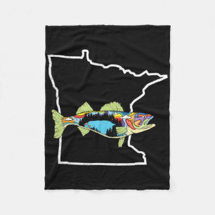 Minnesota Zander-Angeln Süßwasser-Angler Zander-Fi Fleecedecke