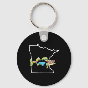 Minnesota Zander-Angeln Süßwasser-Angler Zander-Fi Schlüsselanhänger