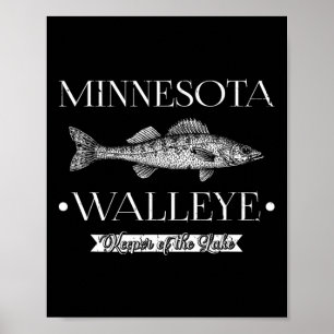 Minnesota Zander Mittelwesten Angeln Fischer Angle Poster