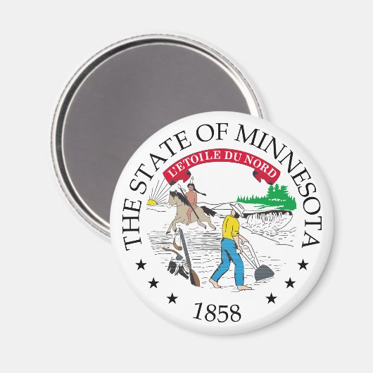 Minnesota-Zeichen Magnet (Vorderseite/Rückseite)