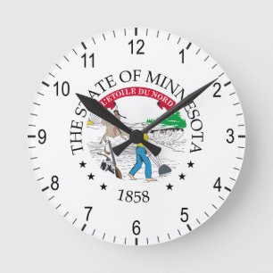 Minnesota-Zeichen Runde Wanduhr
