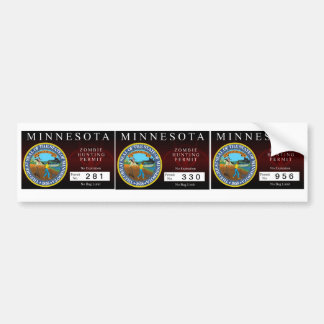 Minnesota-Zombie-Jagd-Erlaubnis Autoaufkleber