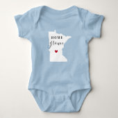 Minnesota Zuhause Grown Staat T-Shirt Baby Strampler (Vorderseite)