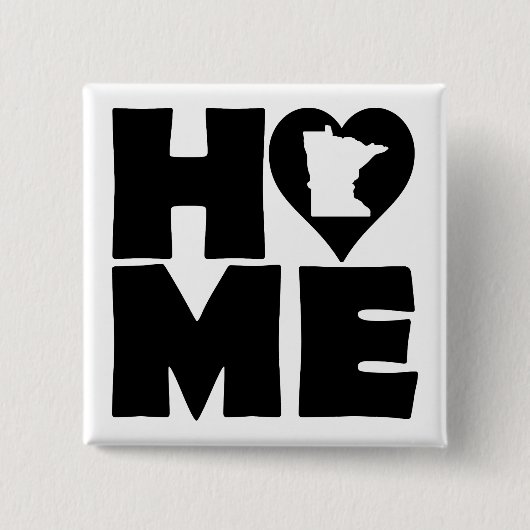 Minnesota Zuhause Heart Staat Button Abzeichen But (Vorderseite)