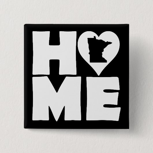 Minnesota Zuhause Heart Staat Button Abzeichen But (Vorderseite)