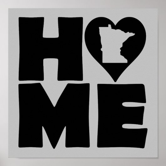 Minnesota Zuhause Heart Staat Plakatzeichen Poster (Vorne)