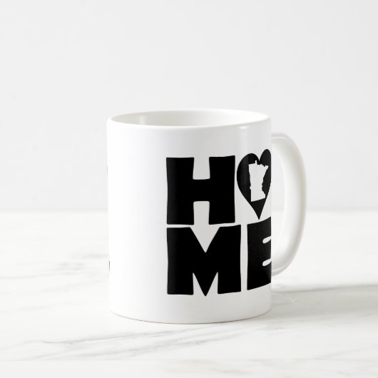 Minnesota-Zuhause-Herz-Staats-Tasse oder Kaffeetasse (VorderseiteRechts)